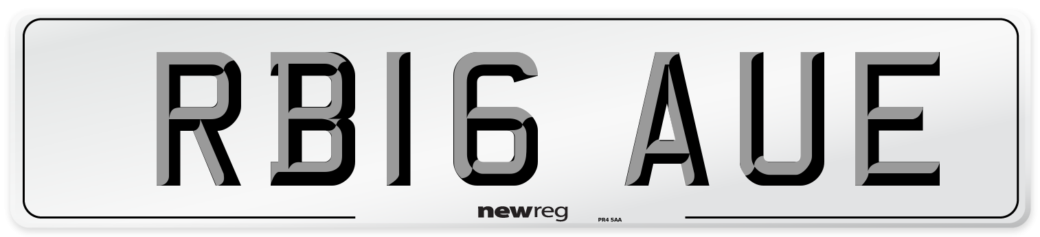 RB16 AUE Number Plate from New Reg